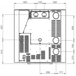 Subtile 10 Bordeaux Ductable Slimline Wood Pellet Stove drawing