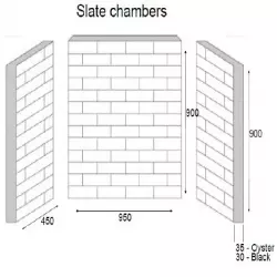STAGGERED BLACK SLATE 3-PIECE (No front returns) drawing