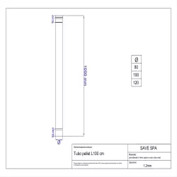 Pellet Stove Flue Pipe 1000mm drawing