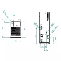 Futura 9 Bordeaux Wood Pellet Stove drawing rear side