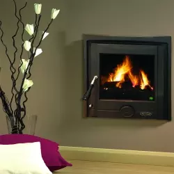Pollmore 7kw Matt Black Insert Stove front view