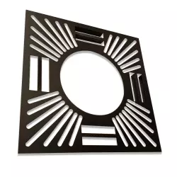 Fire Stop Plate Silver (Ventilated) black 