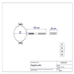 Pellet Stove Flue Wall Bracket drawing