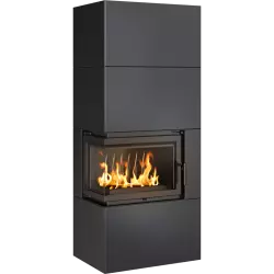 Fireplace SIMPLE 8 Left BS With Steel Casing EASY BOX - Black